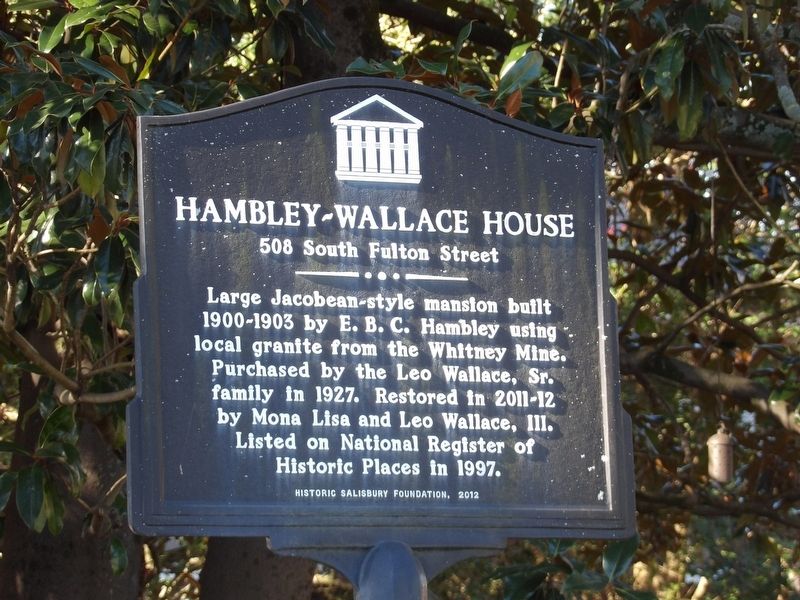 Hambley-Wallace House Marker image. Click for full size.