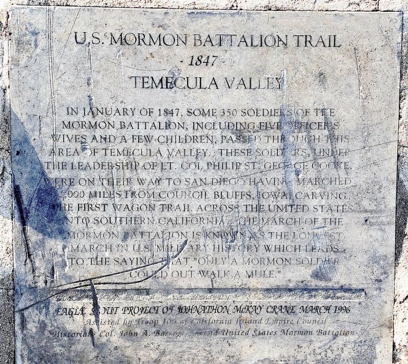 U.S. Mormon Battalion Trail Marker image. Click for full size.