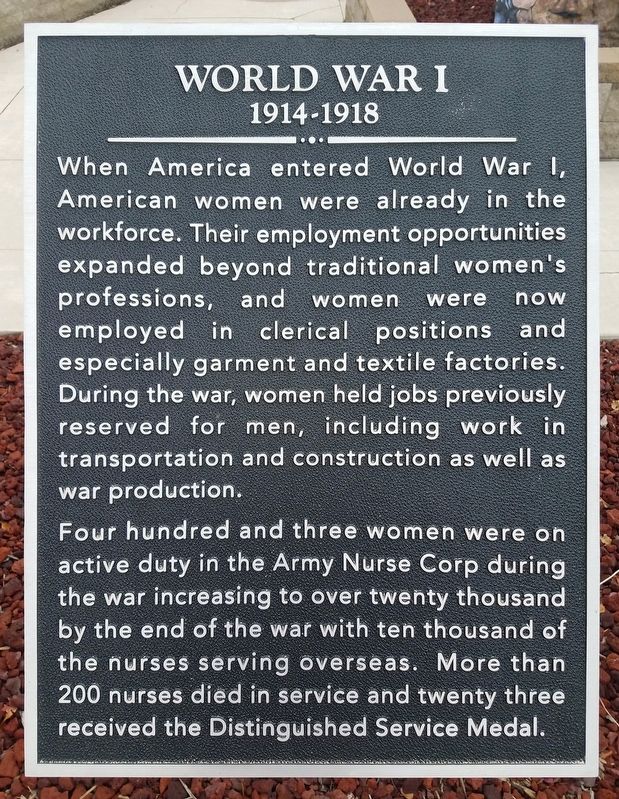 World War I Marker image. Click for full size.