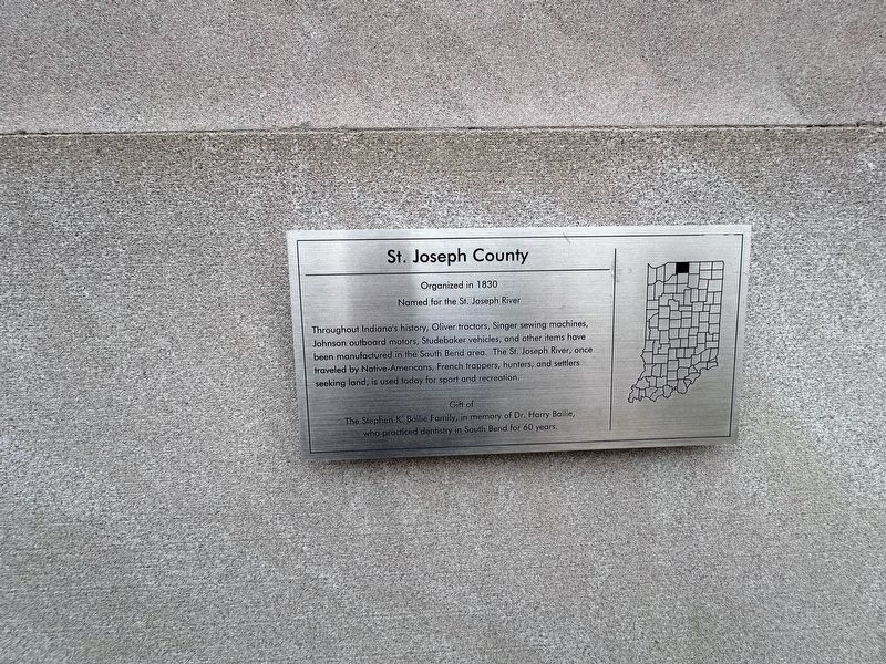 St. Joseph County Marker. Click for full size. St. Joseph County Marker image. Click for full size.