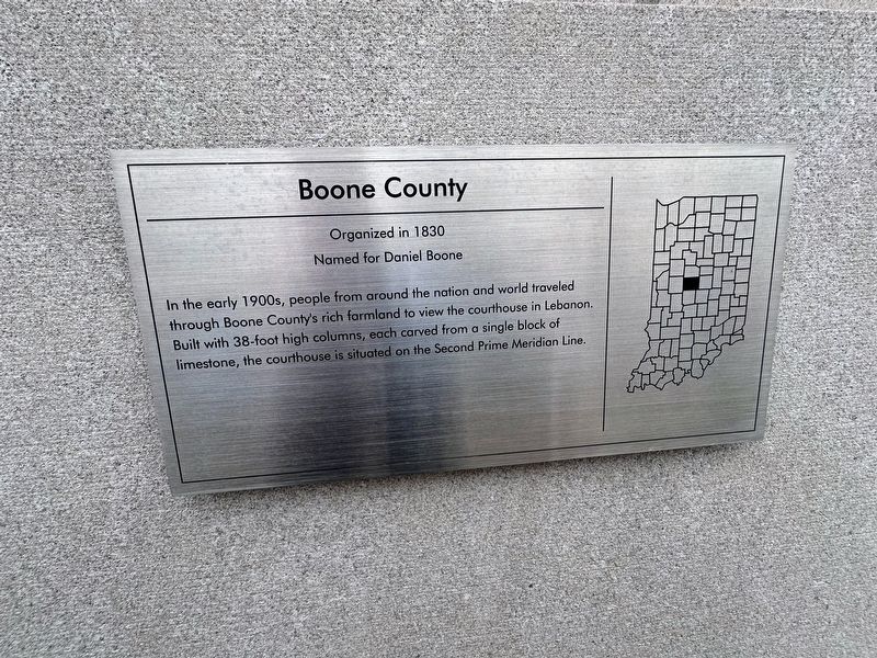 Boone County Marker. Click for full size. Boone County Marker image. Click for full size.