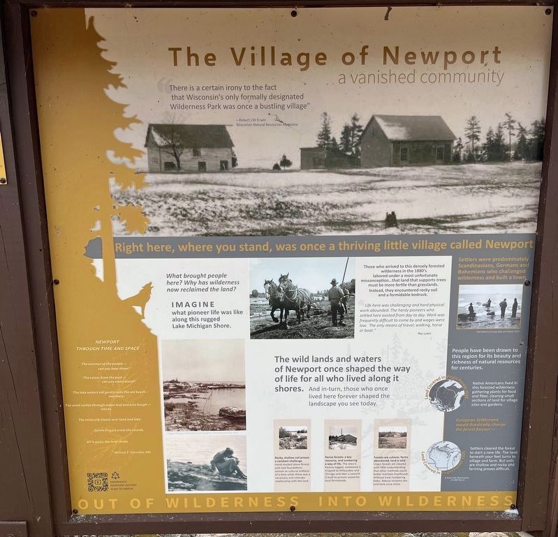 The Village of Newport Marker, panel 1 image. Click for full size.