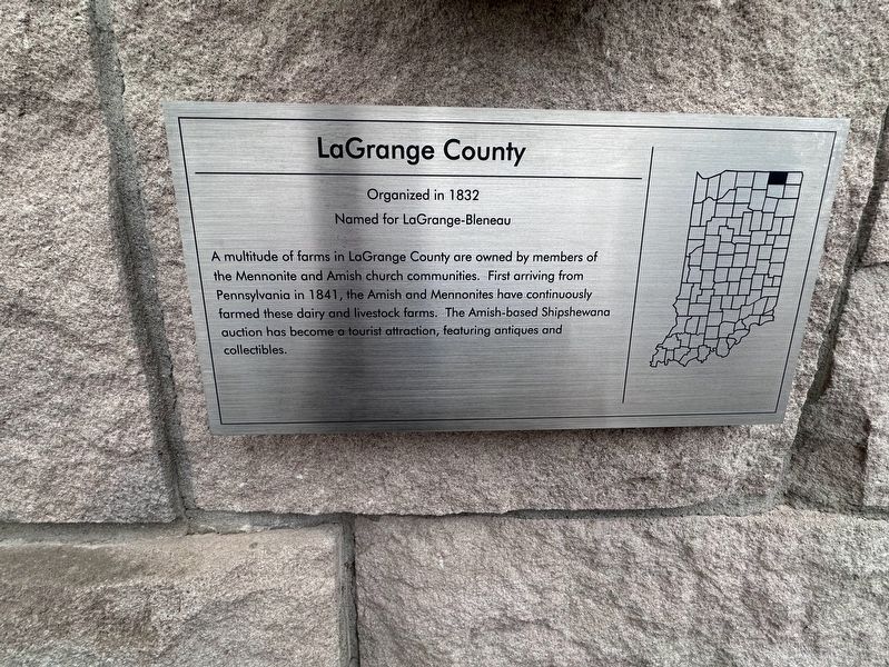 LaGrange County Marker. Click for full size. LaGrange County Marker image. Click for full size.