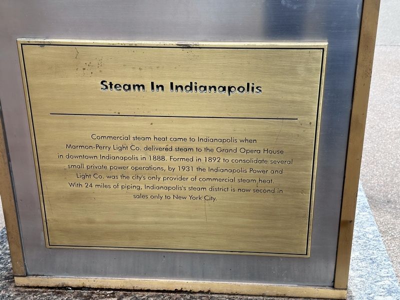 Steam in Indianapolis Marker. Click for full size. Steam in Indianapolis Marker image. Click for full size.