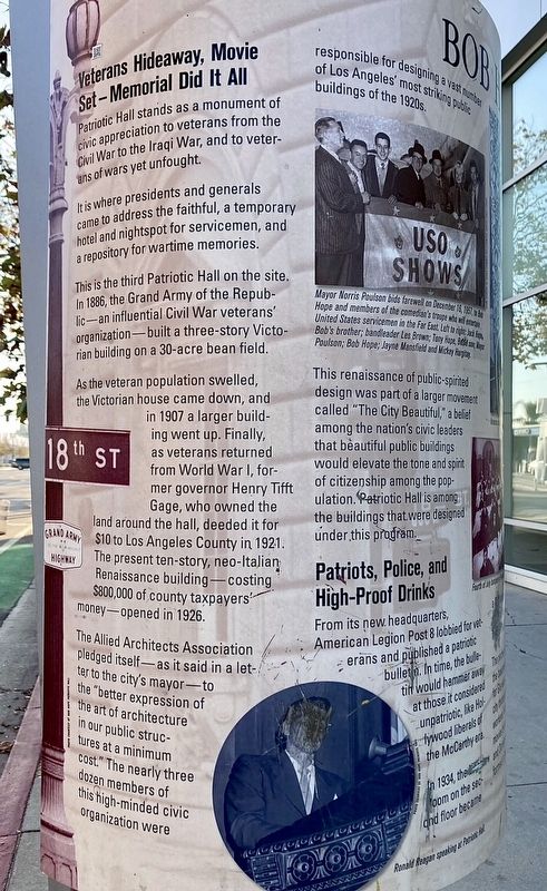 Bob Hope Patriotic Hall Marker. Click for full size. Bob Hope Patriotic Hall Marker image. Click for full size.