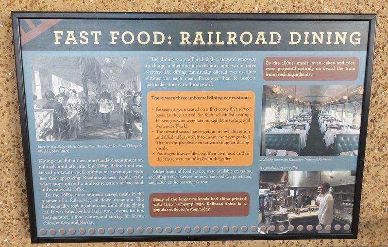 Fast Food: Railroad Dining Marker image. Click for full size.