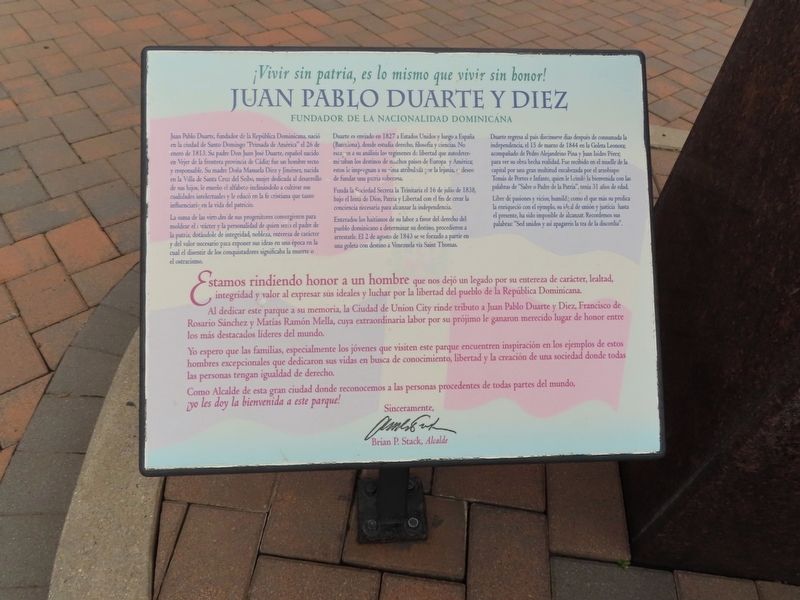 Juan Pablo Duarte y Diez Marker. Click for full size. Juan Pablo Duarte y Diez Marker image. Click for full size.
