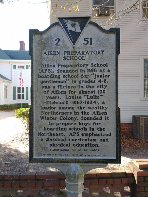 Aiken Preparatory School Marker. Click for full size. Aiken Preparatory School Marker image. Click for full size.