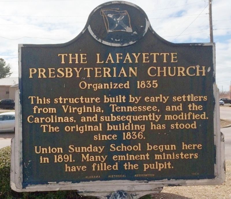 The LaFayette Presbyterian Church Marker image. Click for full size.