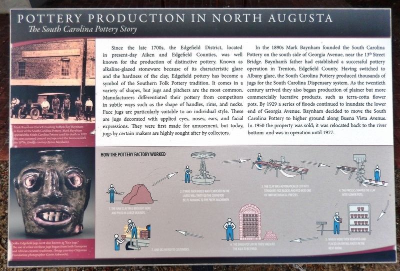 Pottery Production in North Augusta Marker image. Click for full size.