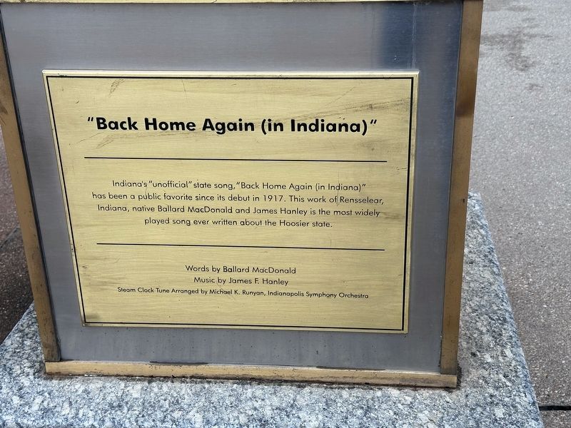 "Back Home Again (In Indiana)" Marker image. Click for full size.