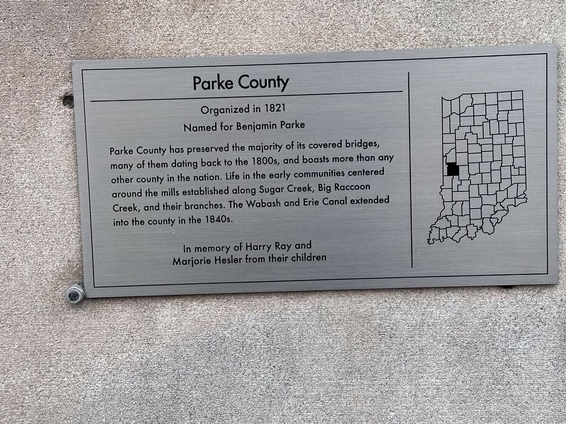 Parke County Marker image. Click for full size.