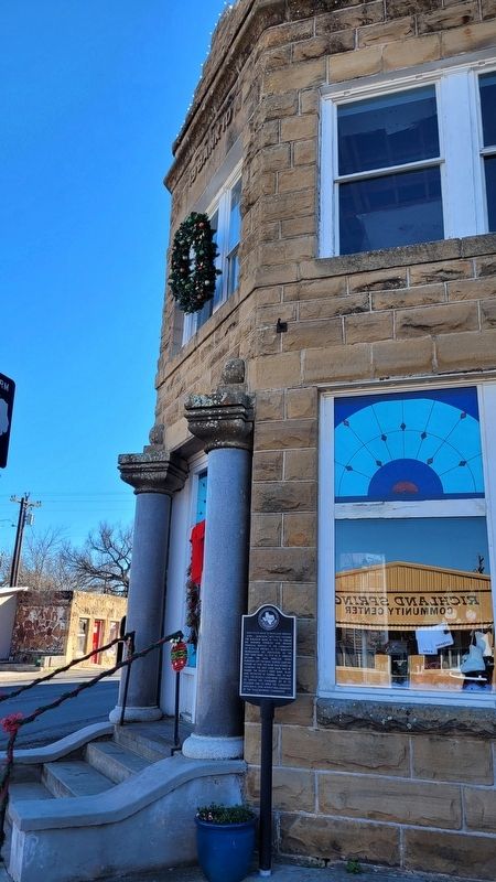 The First State Bank building and Marker image. Click for full size.