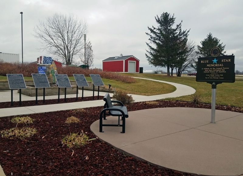 Korean War/Vietnam War Marker (fourth from left) at the Hartland Rest Area and Iowa Welcome Center image. Click for full size.