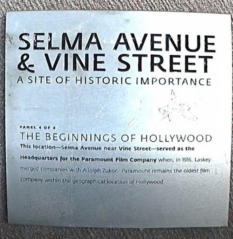The Beginnings of Hollywood Marker image. Click for full size.