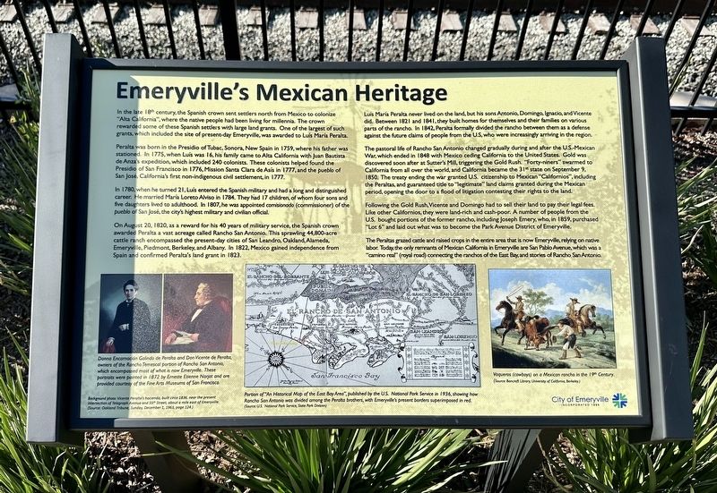 Emeryvilles Mexican Heritage Marker image. Click for full size.