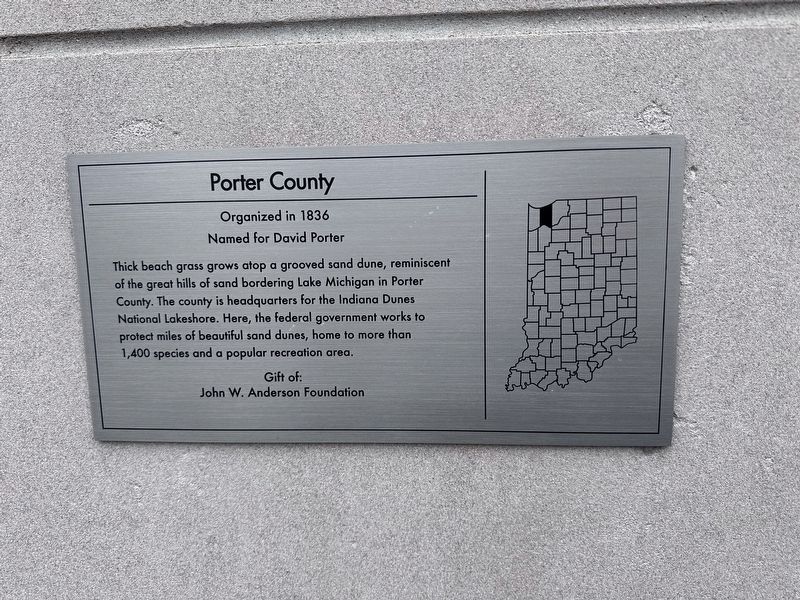 Porter County Marker image. Click for full size.