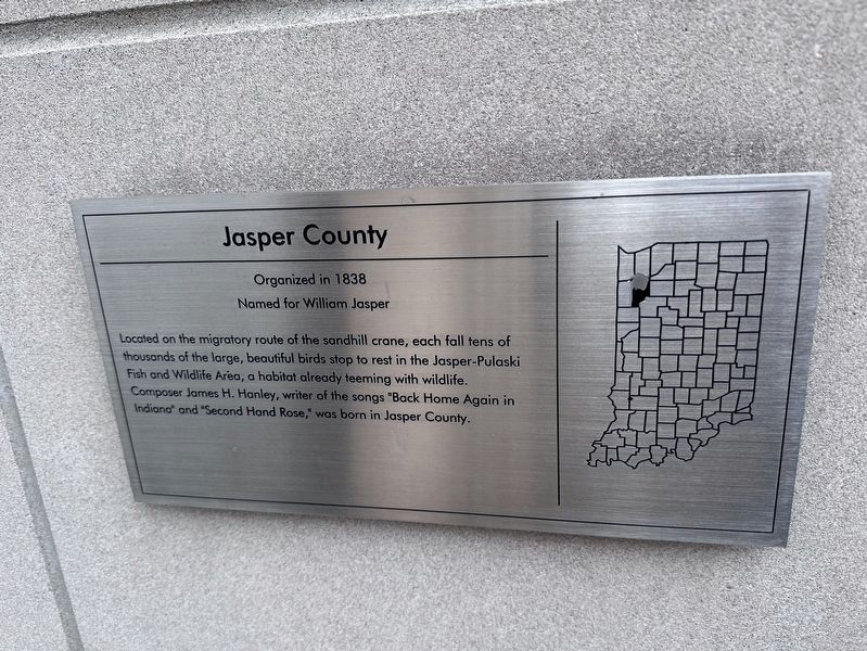 Jasper County Marker. Click for full size. Jasper County Marker image. Click for full size.