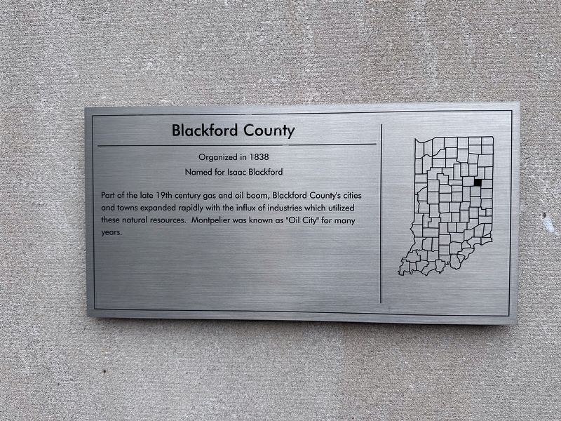 Blackford County Marker. Click for full size. Blackford County Marker image. Click for full size.