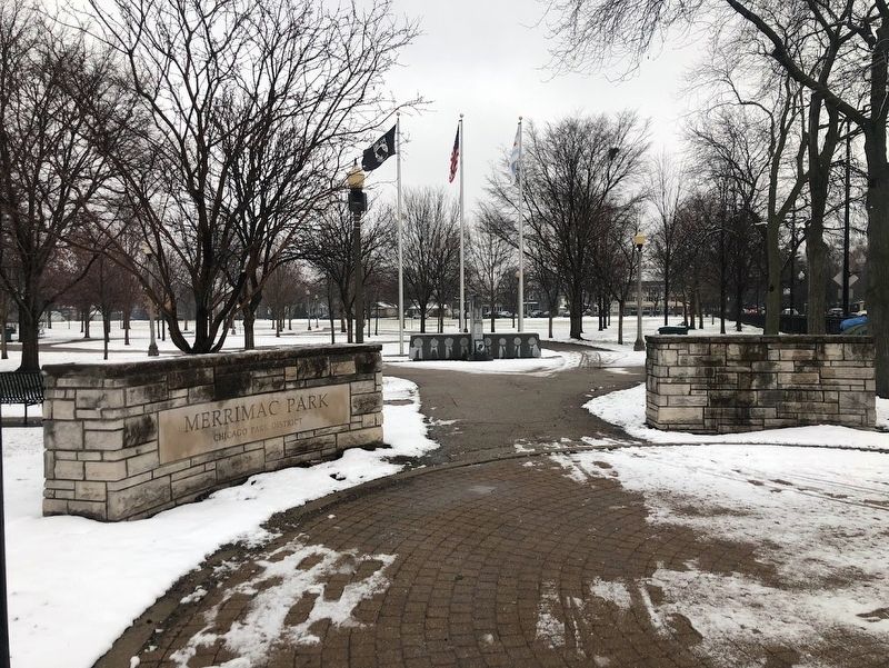 Merrimac Park's northwest entrance image. Click for full size.