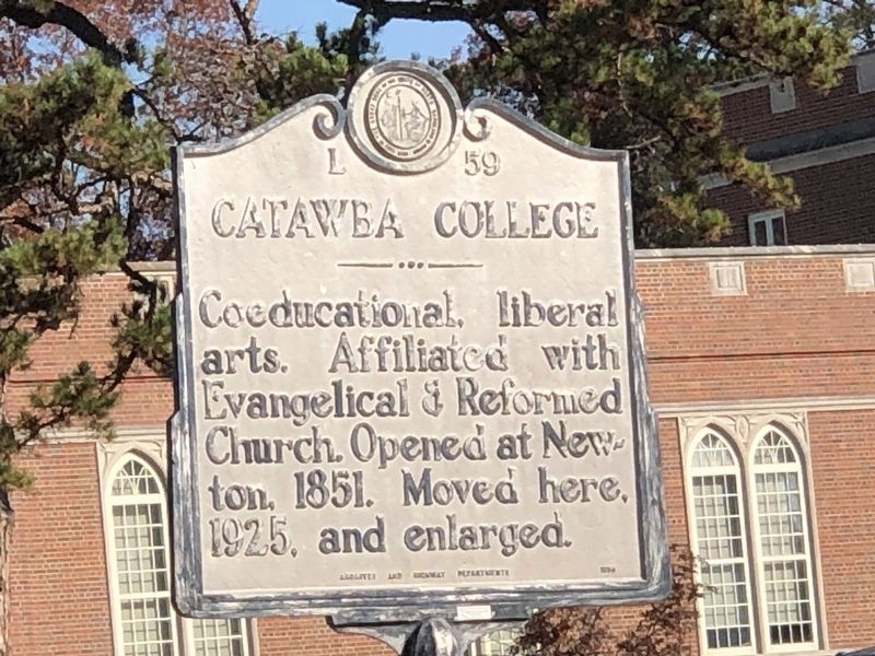 Catawba College Marker. Click for full size. Catawba College Marker image. Click for full size.