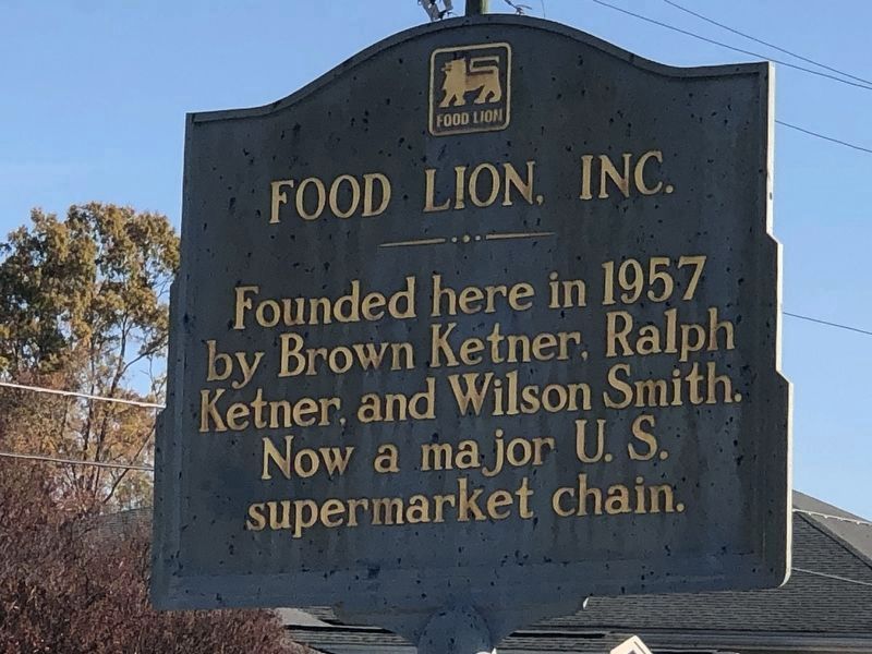 Food Lion, Inc. Marker. Click for more information. Food Lion, Inc. Marker image. Click for more information.