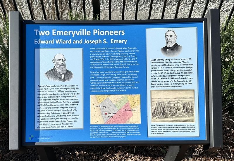 Two Emeryville Pioneers Marker image. Click for full size.