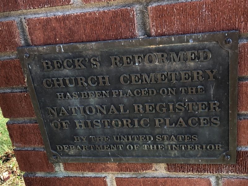 Beck's Reformed Church Cemetery Marker. Click for full size. Beck's Reformed Church Cemetery Marker image. Click for full size.