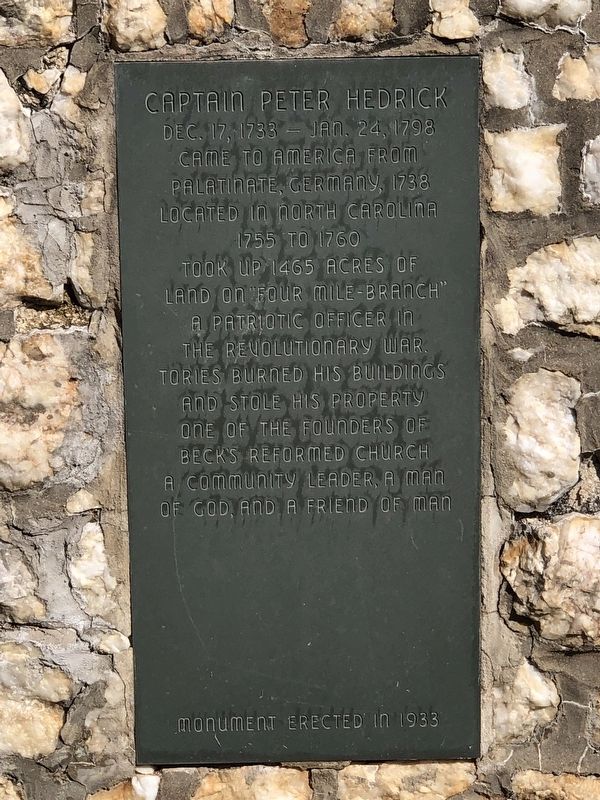 Captain Peter Hedrick Marker. Click for full size. Captain Peter Hedrick Marker image. Click for full size.