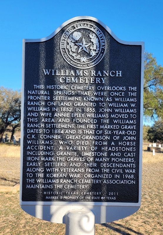 Williams Ranch Cemetery Marker image. Click for full size.