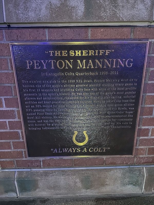 Peyton Manning Marker. Click for full size. Peyton Manning Marker image. Click for full size.