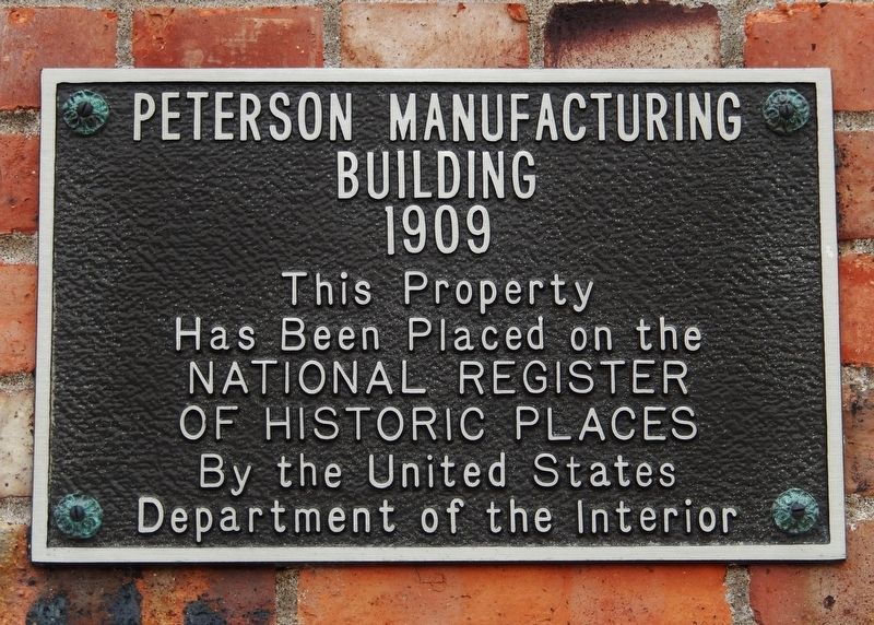 Peterson Manufacturing Building Marker image. Click for full size.