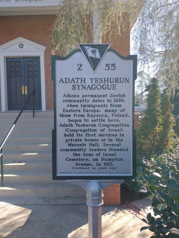 Adath Yeshurun Synagogue Marker image. Click for full size.