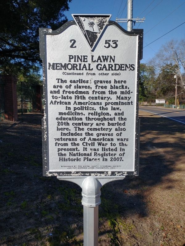 Pine Lawn Memorial Gardens side of the marker image. Click for full size.