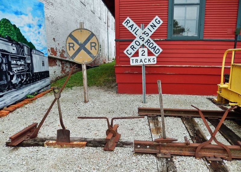 Railroad Items (<i>on exhibit behind marker</i>) image. Click for full size.