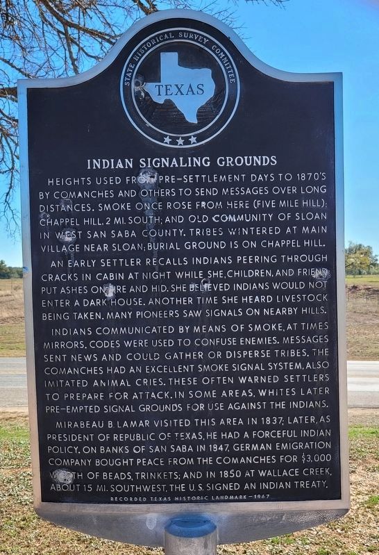 Indian Signaling Grounds Marker image. Click for full size.