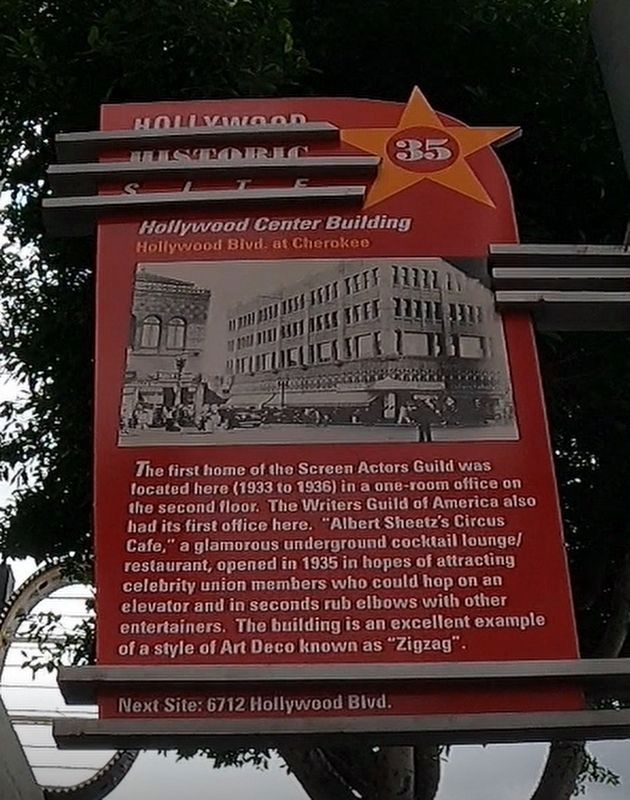 Hollywood Center Building Marker image. Click for full size.