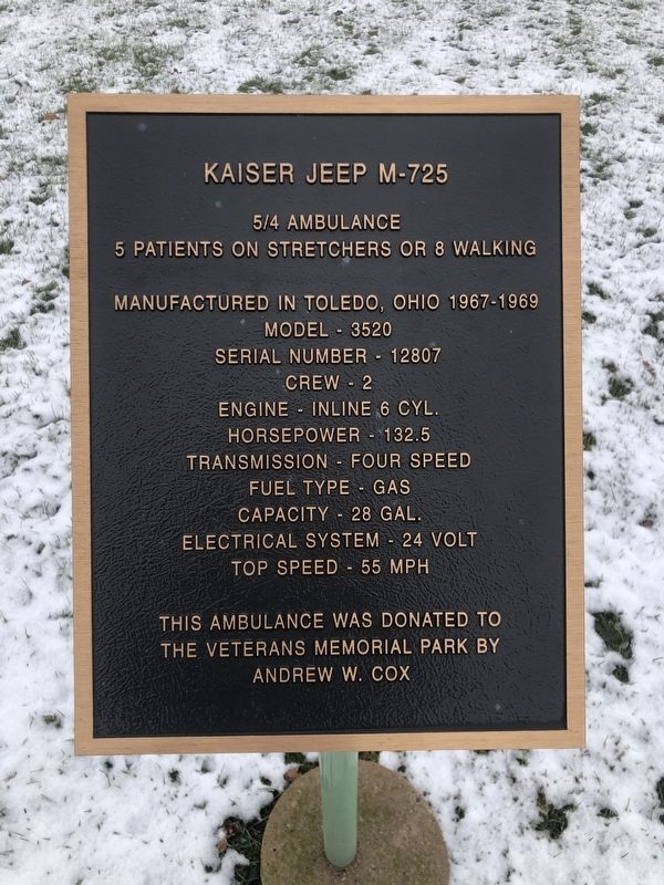 Kaiser Jeep M-725 Marker. Click for full size. Kaiser Jeep M-725 Marker image. Click for full size.