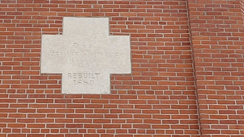 Saint John Catholic Church Rear Name Stone. Click for full size. Saint John Catholic Church Rear Name Stone image. Click for full size.