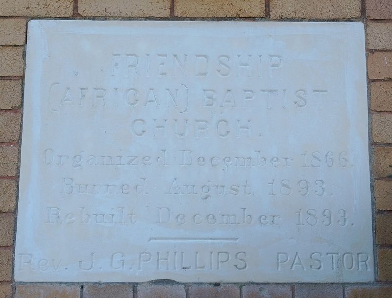 Friendship (African) Baptist Church Marker image. Click for full size.