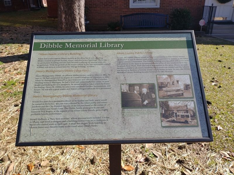 Dibble Memorial Library Marker image. Click for full size.