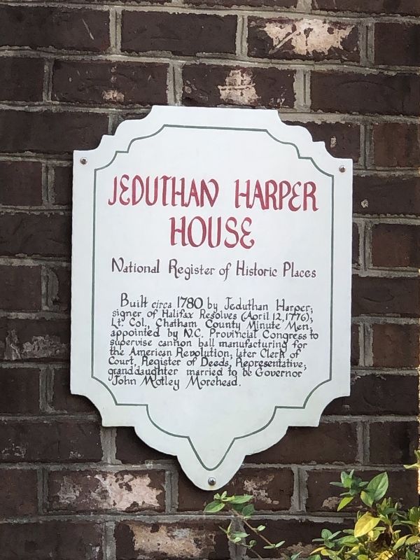 Jeduthan Harper House Marker. Click for full size. Jeduthan Harper House Marker image. Click for full size.