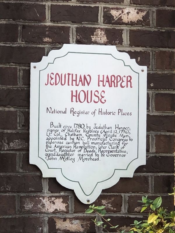 Jeduthan Harper House Marker image. Click for full size.