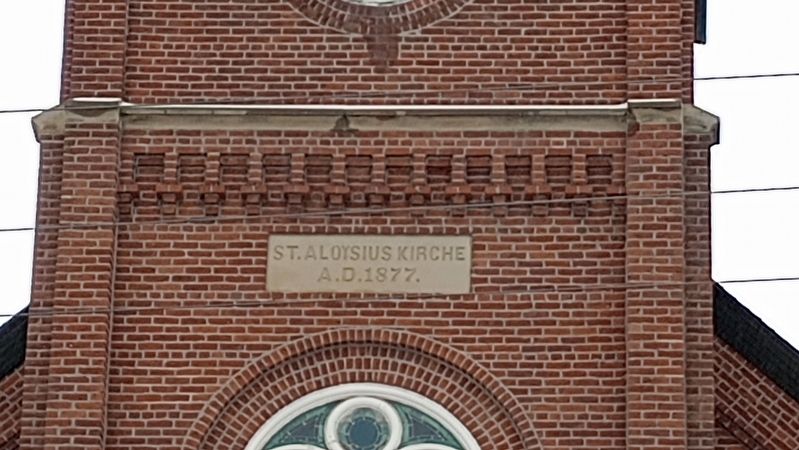 Saint Aloysius Catholic Church Name Stone. Click for full size. Saint Aloysius Catholic Church Name Stone image. Click for full size.