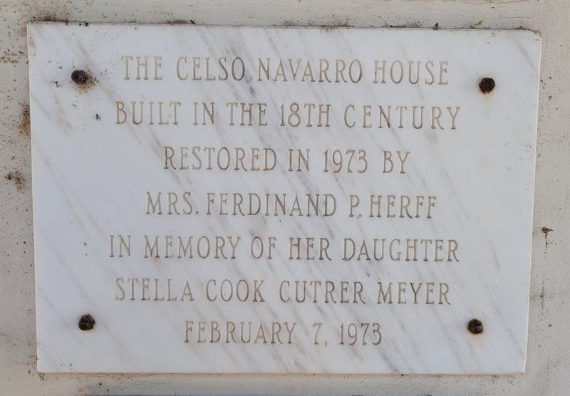 The Celso Navarro House Markers - 2nd Plaque Above image. Click for full size.