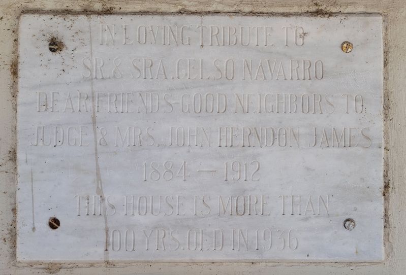 The Celso Navarro House Marker - 3rd Plaque Above image. Click for full size.
