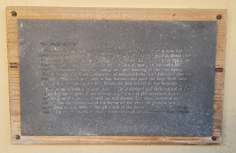 The Ruiz House Marker image. Click for full size.