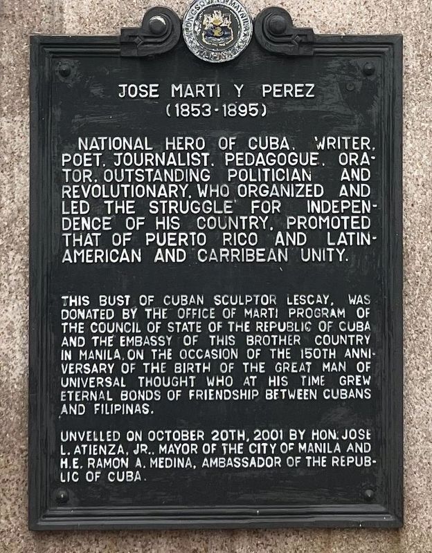 Jose Marti y Perez Marker image. Click for full size.
