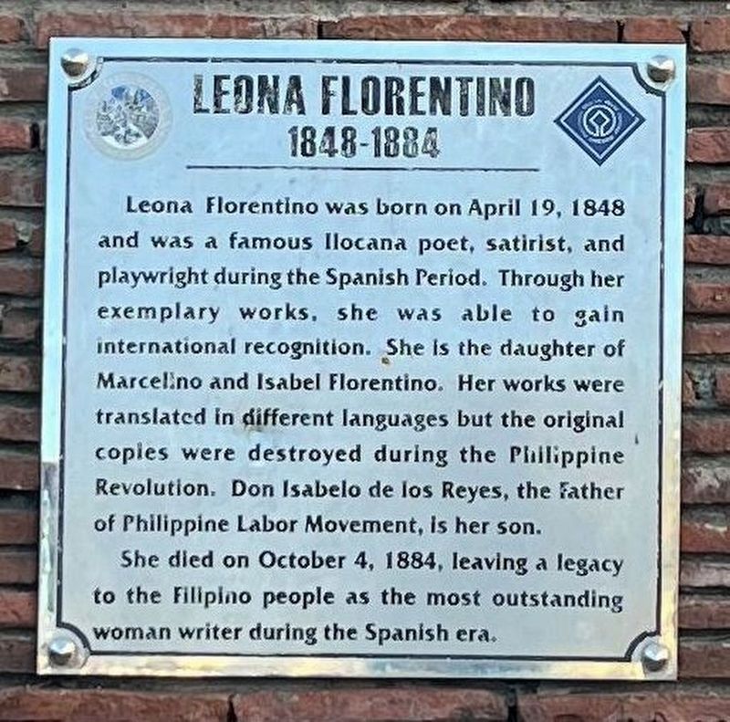 Leona Florentino Marker image. Click for full size.