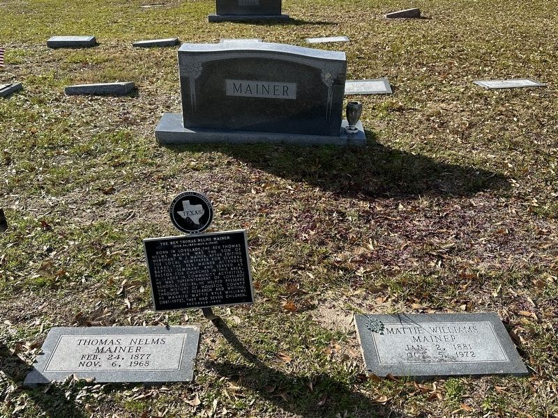 The Rev. Thomas Nelms Mainer Gravesite. Click for full size. The Rev. Thomas Nelms Mainer Gravesite image. Click for full size.